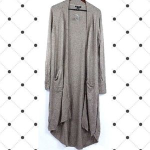 H by Halston Regular Open Front Hi-Low Cardigan